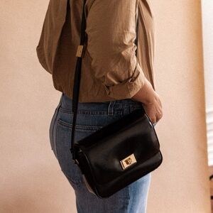 J. Crew Edie Leather Bag in Black